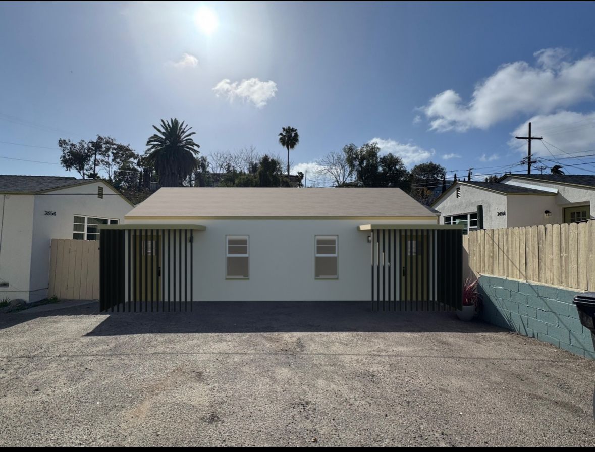 Rendering of the two new casitas with wood-slat entry screens